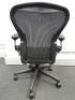 Herman Miller Aeron Ergonomic Adjustable Mesh Office Chair in Graphite Grey with Adjustable Arm Rests & Leather Padded Arm Caps, Size B. - 3
