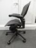 Herman Miller Aeron Ergonomic Adjustable Mesh Office Chair in Graphite Grey with Adjustable Arm Rests & Leather Padded Arm Caps, Size B. - 2