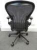 Herman Miller Aeron Ergonomic Adjustable Mesh Office Chair in Graphite Grey with Adjustable Arm Rests & Leather Padded Arm Caps, Size B. - 3