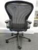 Herman Miller Aeron Ergonomic Adjustable Mesh Office Chair in Graphite Grey with Adjustable Arm Rests & Leather Padded Arm Caps, Size B. - 3