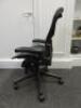 Herman Miller Aeron Ergonomic Adjustable Mesh Office Chair in Graphite Grey with Adjustable Arm Rests & Leather Padded Arm Caps, Size B. - 2