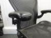 Herman Miller Aeron Ergonomic Adjustable Mesh Office Chair in Graphite Grey with Adjustable Arm Rests & Leather Padded Arm Caps, Size B. - 4