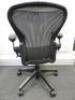 Herman Miller Aeron Ergonomic Adjustable Mesh Office Chair in Graphite Grey with Adjustable Arm Rests & Leather Padded Arm Caps, Size B. - 3