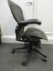 Herman Miller Aeron Ergonomic Adjustable Mesh Office Chair in Graphite Grey with Adjustable Arm Rests & Leather Padded Arm Caps, Size B. - 2