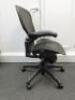 Herman Miller Aeron Ergonomic Adjustable Mesh Office Chair in Graphite Grey with Adjustable Arm Rests & Leather Padded Arm Caps, Size B. - 2