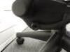 Herman Miller Aeron Ergonomic Adjustable Mesh Office Chair in Graphite Grey with Adjustable Arm Rests & Leather Padded Arm Caps, Size B. NOTE: requires bolt to seat frame (As Viewed/Pictured). - 4