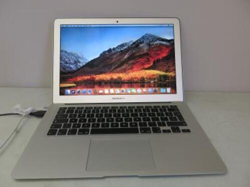 Apple 13.5" MacBook Air, Model 1466, Running macOS High Sierra 10.13.6, 1.6Ghz Intel Core i5, Intel HD Graphics 6000 1536MB, 8GB RAM, 251GB Flash Storage.NOTE: requires power supply.
