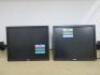 Pair of Dell 19" Flat Panel Monitors, Model P190St with Adjustable Monitor Desk Mounts.