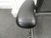 Herman Miller Aeron Ergonomic Adjustable Mesh Office Chair in Graphite Grey with Adjustable Arm Rests & Leather Padded Arm Caps, Size B. - 2