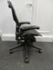 Herman Miller Aeron Ergonomic Adjustable Mesh Office Chair in Graphite Grey with Adjustable Arm Rests & Leather Padded Arm Caps, Size B. - 3