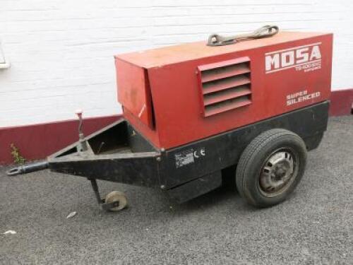 Mosa TS400 SXC Compact Super Silenced Welder Generator, S/N 3176996002, Hrs 251.53. Bull Hitch Tow Unit with Jockey Wheel.