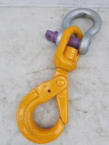 Yoke 5.3Ton 13-8 WRB 1/2" Swivel Safety Hook with 2Ton Bow Shackle. NOTE: included on test certificate from company.