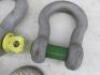 11 x D & Bow Lifting Shackles to Include: 2 x Bow WLL 3.25T, 8 x D WLL 12T & 1 x Other. NOTE: 10 x included on test certificate from company. - 3
