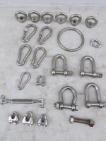 Quantity of Assorted Stainless Steel Items to Include Lifting Eyes, Shackles, Clips & Others (As Viewed/Pictured).