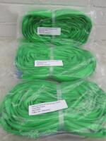 3 x 2Ton Polyester Round Slings in Packaging (As New). Size 3m. NOTE: included on test certificate from company.