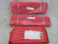 3 x 5Ton Duplex Webbing Slings to Include 2 x 6m & 1 x 3m. NOTE: included on test certificate from company.