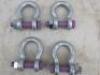 4 x 3.5Ton WLL 3.25T Bow Shackles. NOTE: included on test certificate from company.
