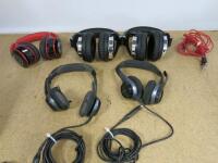 5 x Assorted Headphones to Include: 2 x OneOdio Overear Headphones, 1 x MPOW Overear Headphone & 2 x Logitec USB Headsets.