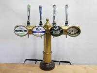 4 Tap Beer Dispenser in Brass. (As Viewed/Pictured).   