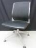 Vitra Meda Conference Chair, Upholstered in Black Leather with Mesh Back on 4 Spoke Metal Base.