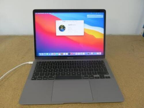 Apple 13.5" MacBook Air, Model A2337. Running macOS Big Sur 11.3.1, Chip Apple M1, Built in Retina Display, 8GB RAM, 500GB Flash Storage. Comes with Power Supply.