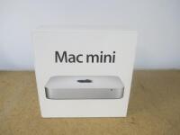 Apple Mac Mini, Model Mac Mini 6.1, Running macOS Mojave 10.14.6, Intel Core i5-2.5Ghz, Intel HD Graphics 4000 1536MB, 4GB RAM, 500GB SATA Disk. Comes in Original Box with Assorted Leads.