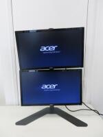 Pair of Acer 22" LCD Monitors on Metal Stand, Model KH222HQL