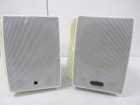 Pair of Tannoy Wall Speakers in White with Wall Bracket.