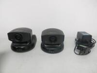 Pair of Sony Video Conferencing Cameras, Model EVI-D30, 12 x Variable Zoom. Comes with 2 Remotes & 1 x Power Supply.