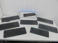 8 x Wireless All In 1 Media Keyboards to Include; 5 x Microsoft, 2 x Logitech & 1 x RRINOTE: missing 2 receivers.