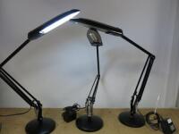 3 x Helix Classic PI Desk Light, Model VL2010.