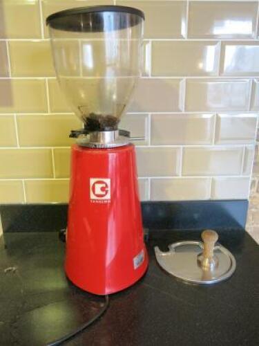 San Remo Electric Coffee Grinder, Model SR50A.NOTE: Perspex coffee bean reservoir is broken and needs replacing.