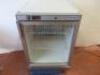 Tefcold Illuminated Undercounter Glass Door Bottle Cooler, Model UR200G S/S. Size H86cm x W60cm x D60cm