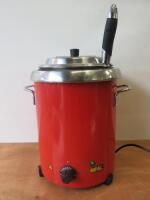 Buffalo Red Soup Kettle with Handles, Lid & Ladle. Model GH227.