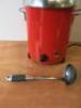 Buffalo Red Soup Kettle with Handles, Lid & Ladle. Model GH227. - 4