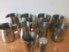 Assorted Lot of 16 Stainless Steel Milk Jugs to Include: 4 x Large, 4 x Medium & 8 x Small. - 4