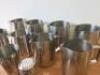 Assorted Lot of 16 Stainless Steel Milk Jugs to Include: 4 x Large, 4 x Medium & 8 x Small. - 6