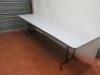 Large Rectangular Banquet Folding Table with Metal Frame & Melamine Top. Size H74cm x W245cm x D75cm. - 2