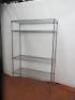 Metro Wire Stainless Steel 4 Tier Static Shelving Bay, Size H188cm x W120cm x D45cm.