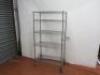 Wire Stainless Steel 4 Tier Mobile Shelving Bay with Handle. Size H172cm x W90cm x D45cm.