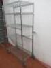 Wire Stainless Steel 4 Tier Mobile Shelving Bay with Handle. Size H172cm x W90cm x D45cm. - 2