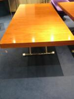 Height Adjustable Rectangular Office Table with Wooden Top and Metal Frame. Size H70cm x W150cm x D75cm.