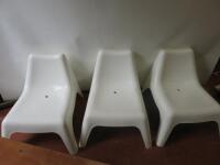 3 x Ikea VSVAGO Outdoor Chair in White.
