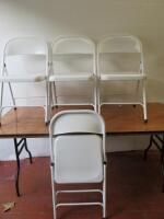 4 x Habitat Metal Folding Chairs in White, Model Macadam.