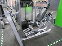 Precor Seated Leg Press Weight Machine, Discovery Selectorized Strength Line, S/N CW35326-103.