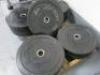 Set of 10 x Jordon Black Rubber Plate Weights to Include: 2 x 25kg / 2 20kg / 2 x 15kg / 2 x 10kg / 2 x 5kg. - 3