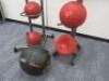 Lot of 8 Jordan Medicine Balls with 2 Free Standing Metal Racks to Include: 2 x 15kg, 1 x 12kg, 1 x 9kg 3x 7kg & 1 x 5kg. - 2
