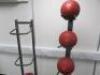 Lot of 8 Jordan Medicine Balls with 2 Free Standing Metal Racks to Include: 2 x 15kg, 1 x 12kg, 1 x 9kg 3x 7kg & 1 x 5kg. - 3