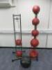 Lot of 8 Jordan Medicine Balls with 2 Free Standing Metal Racks to Include: 2 x 15kg, 1 x 12kg, 1 x 9kg 3x 7kg & 1 x 5kg. - 5