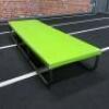 Jigsaw Fitness Exercise/Workout Bench with Tubular Metal Frame & Green Vinyl Padded Top. Size H38cm x W240cm x D75cm. - 5